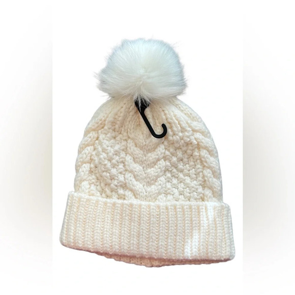 NWT Lane Bryant Cable Knit Winter Hat with Pompom - Picture 2 of 3